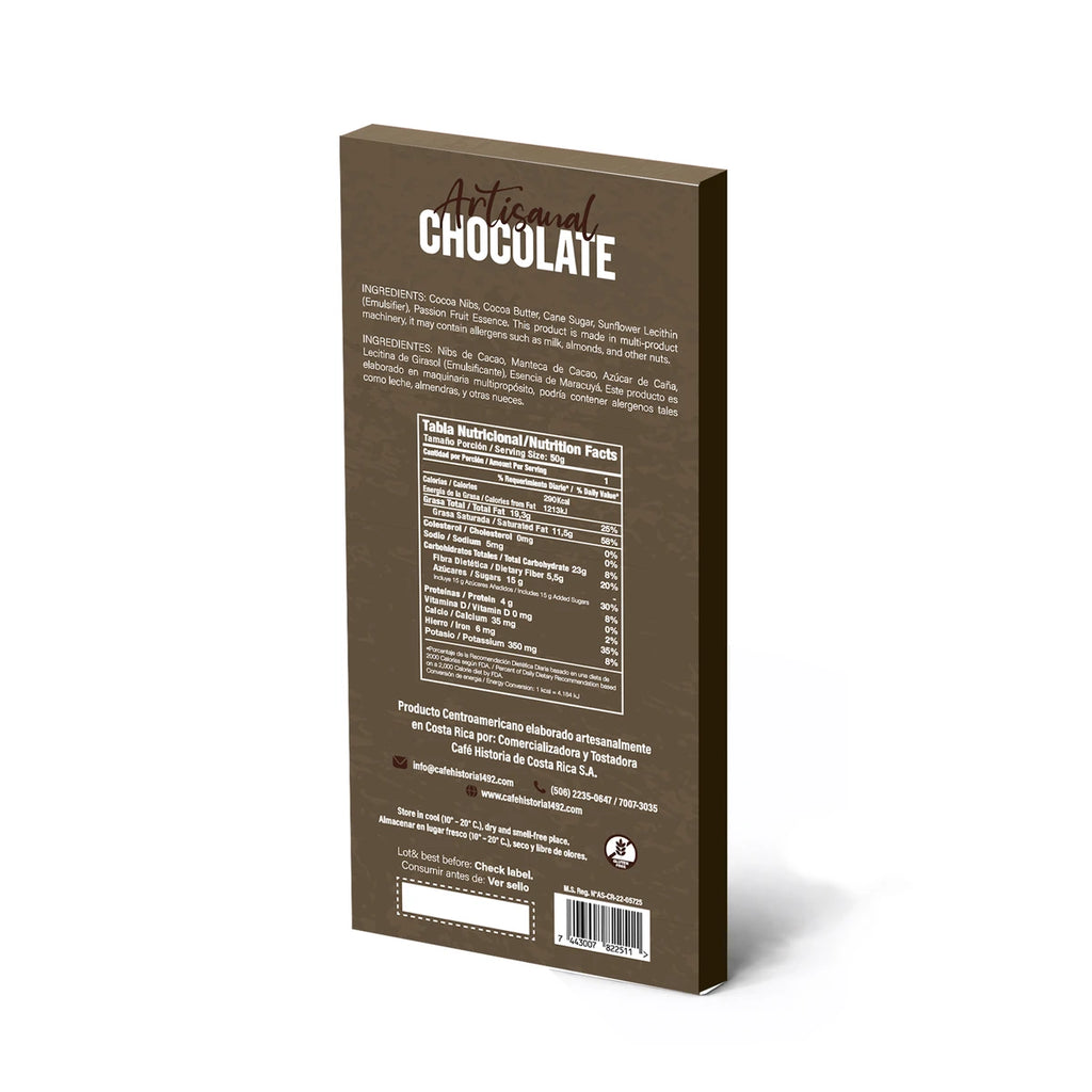 Chocolate Oscuro Maracuyá 70% 50g