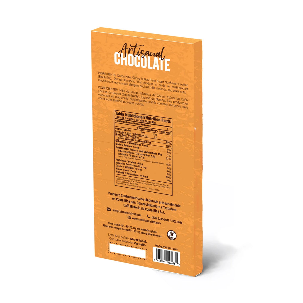 Chocolate Oscuro Naranja 85% 50g