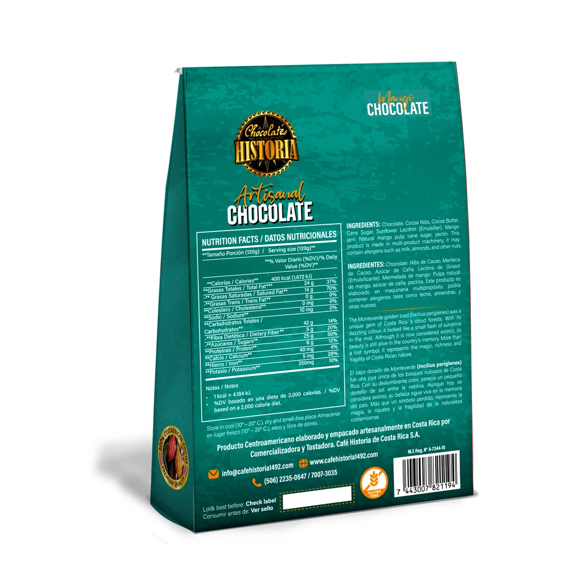 Jalea de Mango Recubierta de Chocolate Oscuro 70%