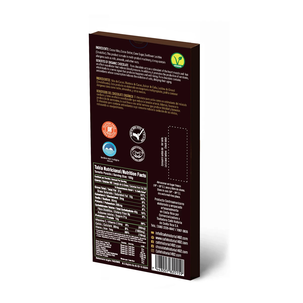 Bio-sustainable Dark Chocolate 70% 100g