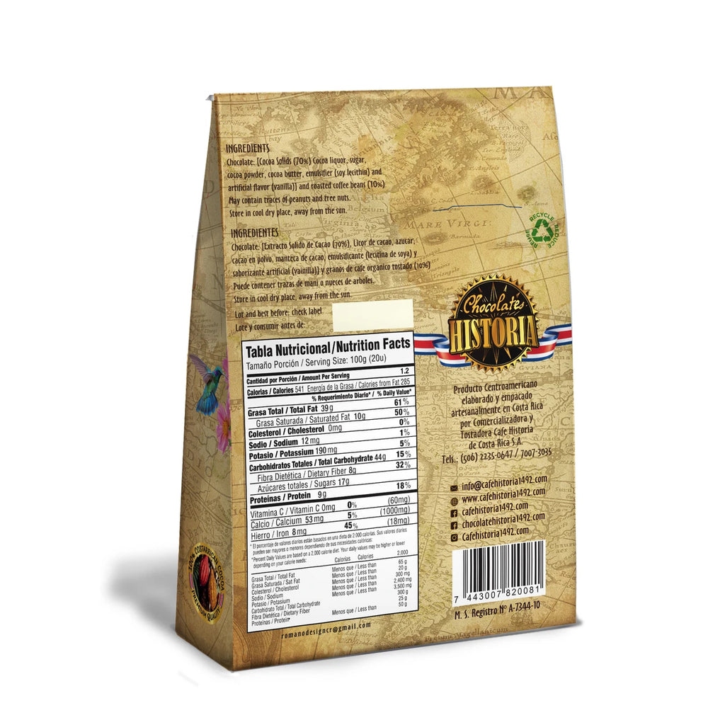 Granos de Café Recubierto de Chocolate Oscuro 70%